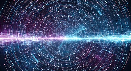 Obraz premium Abstract Digital Data Network Flow with Glowing Lines and Connections. Futuristic Technology Background for AI, Big Data, and Internet Communication.