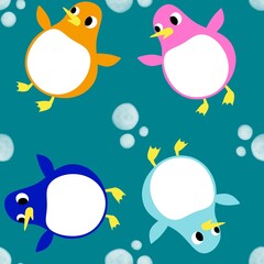 Christmas animals seamless penguin pattern for wrapping paper and fabrics and kids print