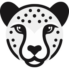 Obraz premium Cheetah Face Icon Vector
