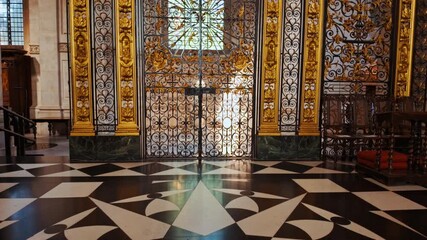 Inside St Paul's Cathedral, London, England, UK, with soaring arches, mosaics and a vast dome - Powered by Adobe