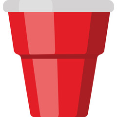 Obraz premium Red Disposable Party Cup With White Rim Isolated On Transparent Background Realistic Vector Illustration Of A Drinking Container For Beverages And Social Gatherings