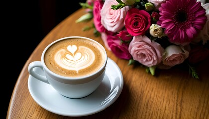 This image is perfect for cafe menus, romantic greeting cards, lifestyle blogs, or social media posts related to special occasions like Mother's Day or Valentine's Day.