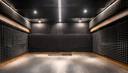 large soundproof room with acoustic foam on the walls