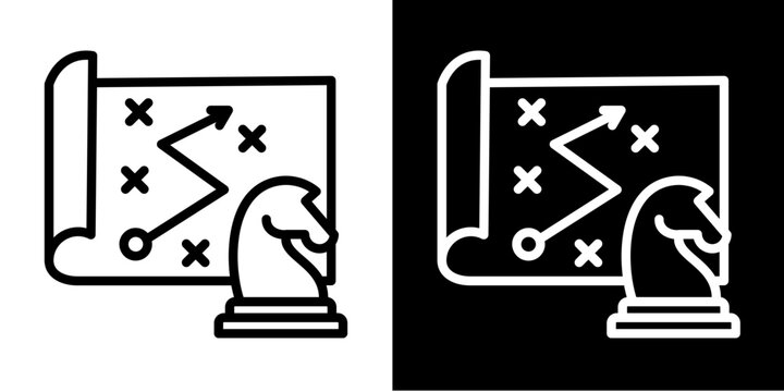 Strategy Map  Icon Set White Style Collection
