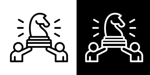 Strategic Bridge  Icon Set White Style Collection
