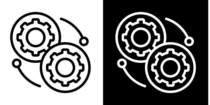 Integration  Icon Set White Style Collection
