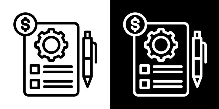 Business Plan  Icon Set White Style Collection
