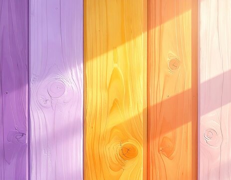 Colorful wooden planks under sunlight - Powered by Adobe