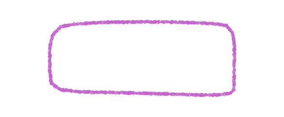 Hand drawn pastel crayon rectangle frame outline in organic style. This border serves as a box banner for text and background in a modern illustration. Graphic element perfect for creative