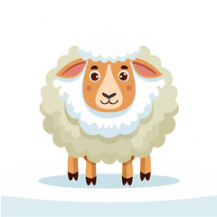 Cute Sheep Minimalist Vector Illustration