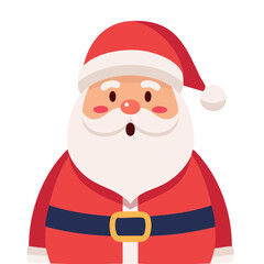 Surprised Santa Claus Minimalist Vector Illustration