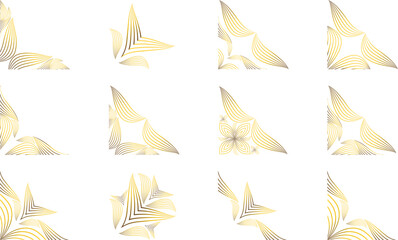 Golden Floral Corner Ornament Set