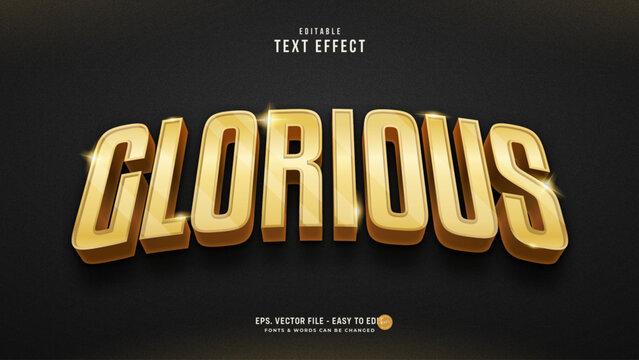 Glorious Bold 3D Gold Text Effect