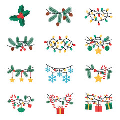 Festive Christmas Decorations Holly Lights and Holiday Cheer.