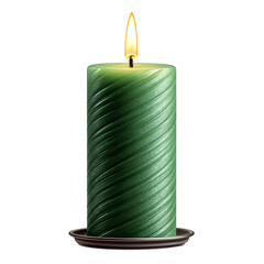 Green candle isolated on transparent background