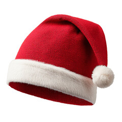 Santa's red hat isolated on transparent background