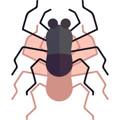 Stylized Insect Graphic With Multiple Layers And A Transparent Background Minimalist Design Features Dark Blue And Pink Tones