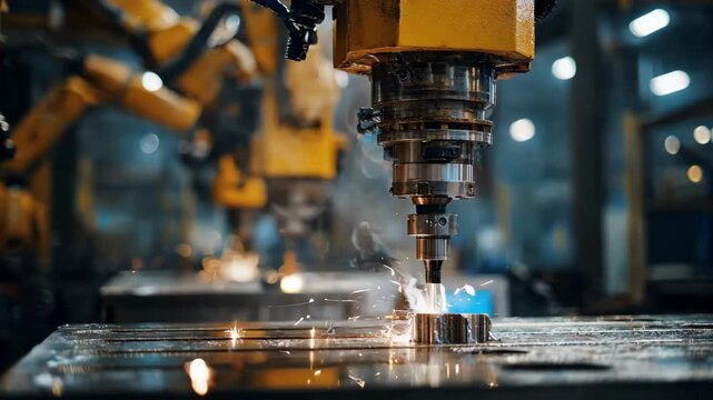 Electroplating process in action showing robotic arms applying durable chromiumnickel layers on metal parts to extend service life in heavy industry.