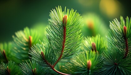 Fototapeta premium close up of vibrant pine needles