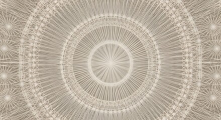 Geometric Beige Radial Pattern Artistic Symmetry and Abstract Design for Various Applications