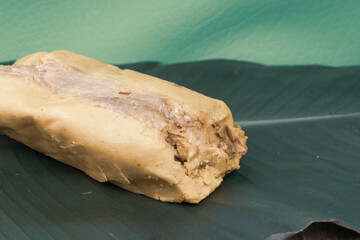 Colombian tamale recipe with steamed banana leaves