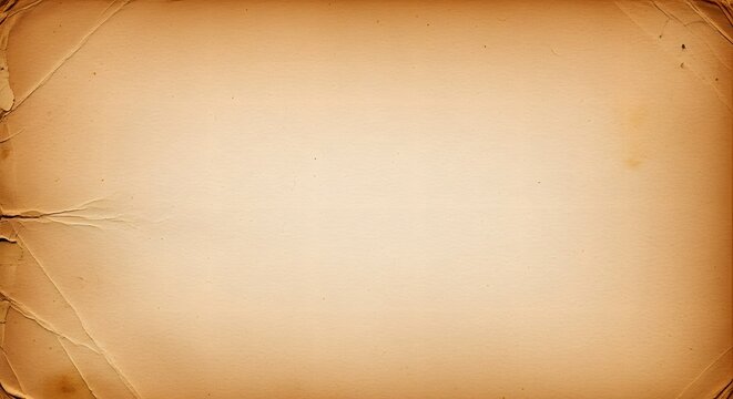 Blank antique parchment paper background with a grunge texture. This old, yellowed manuscript has stained and torn edges for a vintage, historical look