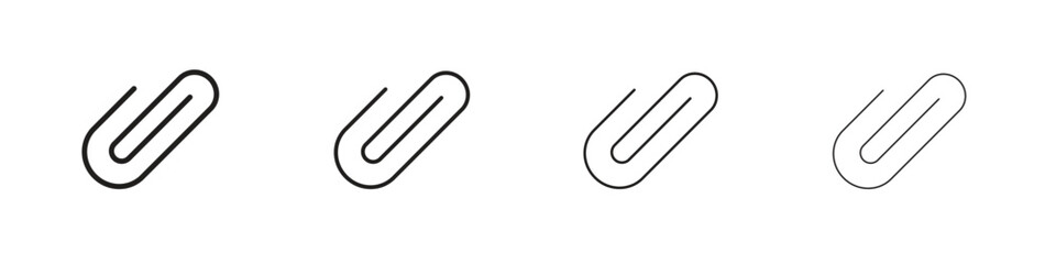 Obraz premium Attachment clip icon set. A collection of simple black thin strokes icons