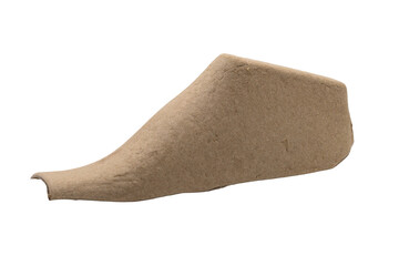 Shoe mold made of cardboard on a transparent background.