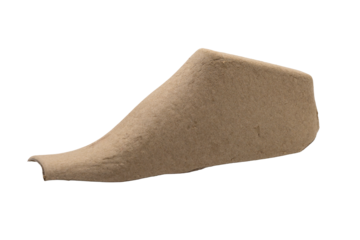 Shoe mold made of cardboard on a transparent background.