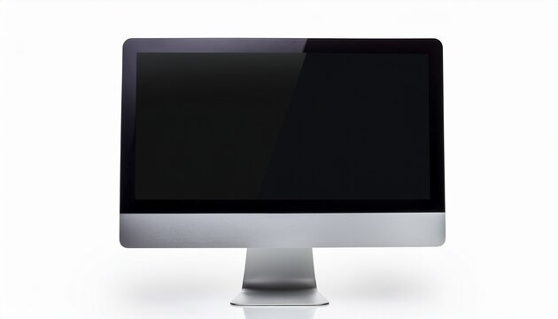 sleek computer monitor isolated on white background m high resolution style cutout for product mockups ui ux presentations e commerce thumbnails tech branding web app design and print