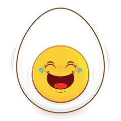 egg boiled laughing face cartoon cute