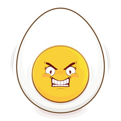 egg boiled angry face cartoon cute