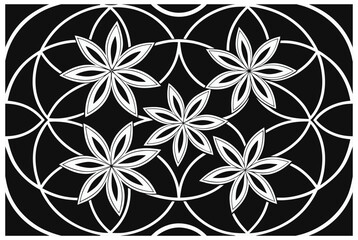 Fototapeta premium Black & White Seamless Pattern for Textile and Fashion Wallpaper - Elegant Home Ideas, Pillow Decoration, and Minimalist Vector Background Design.