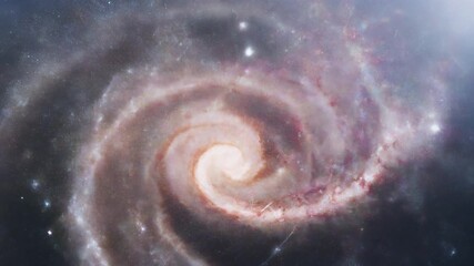Stunning Spiral Galaxy Swirls Through Cosmic Nebula in Deep Space Exploration. - Powered by Adobe