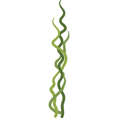 Twisting Green Stems Plant With Transparent Background Botanical Illustration Abstract Design