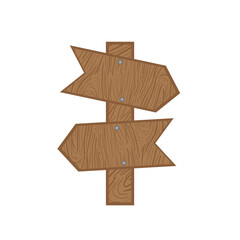 Wooden Directional Signpost with Two Arrows Pointing Left and Right Isolated on White Background Natural Wood Texture Rustic Style Navigation Choice Decision Pointer Directional Information Guidance