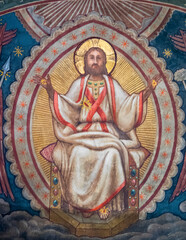 Obraz premium Fresco (19th century) of Jesus Christ in Majesty.