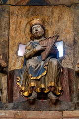 Fresco (13th century) of King David playing the lyre.