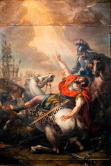 Painting (19th century) the conversion of Saint Paul on the way to Damascus.