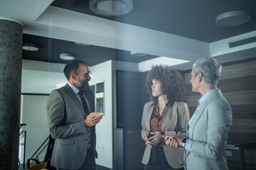 Business colleagues having a formal meeting in office