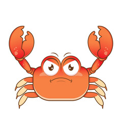 Fototapeta premium crab angry face cartoon cute