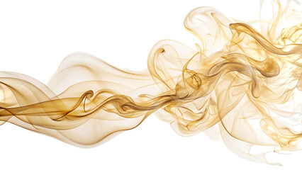 Ethereal wisps of cream and gold smoke, swirling with delicate tendrils, cutout, PNG, isolated on white or transparent background, AI