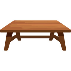 Wooden Picnic Table With Brown Legs And A Transparent Background Isolated Outdoor Furniture For Gatherings And Dining