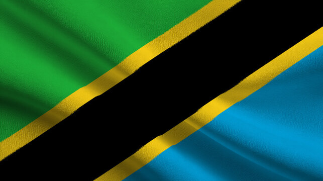 Celebration of tanzania's independence day with the national flag flying high