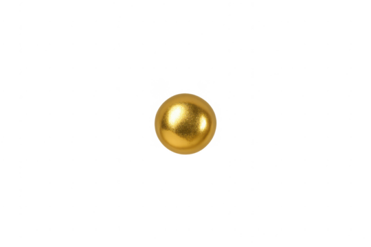 Golden shiny sphere creating wealth concept on transparent background