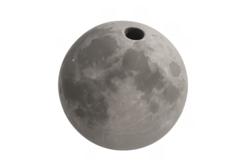 Moon planet bowling ball hybrid concept on transparent background