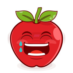 apple laughing face cartoon cute