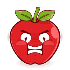 apple angry face cartoon cute