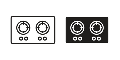 Stove icon concept outline symbol design. Simple element illustration.