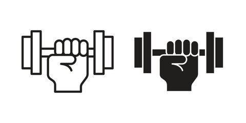 Strength training icon concept outline symbol design. Simple element illustration.